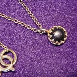 Black Pearl Silver Necklace